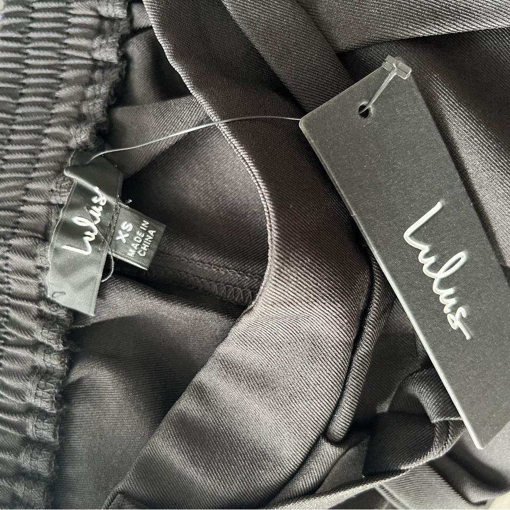 Lulu's Black Wide Leg Pants with Elastic Waistband